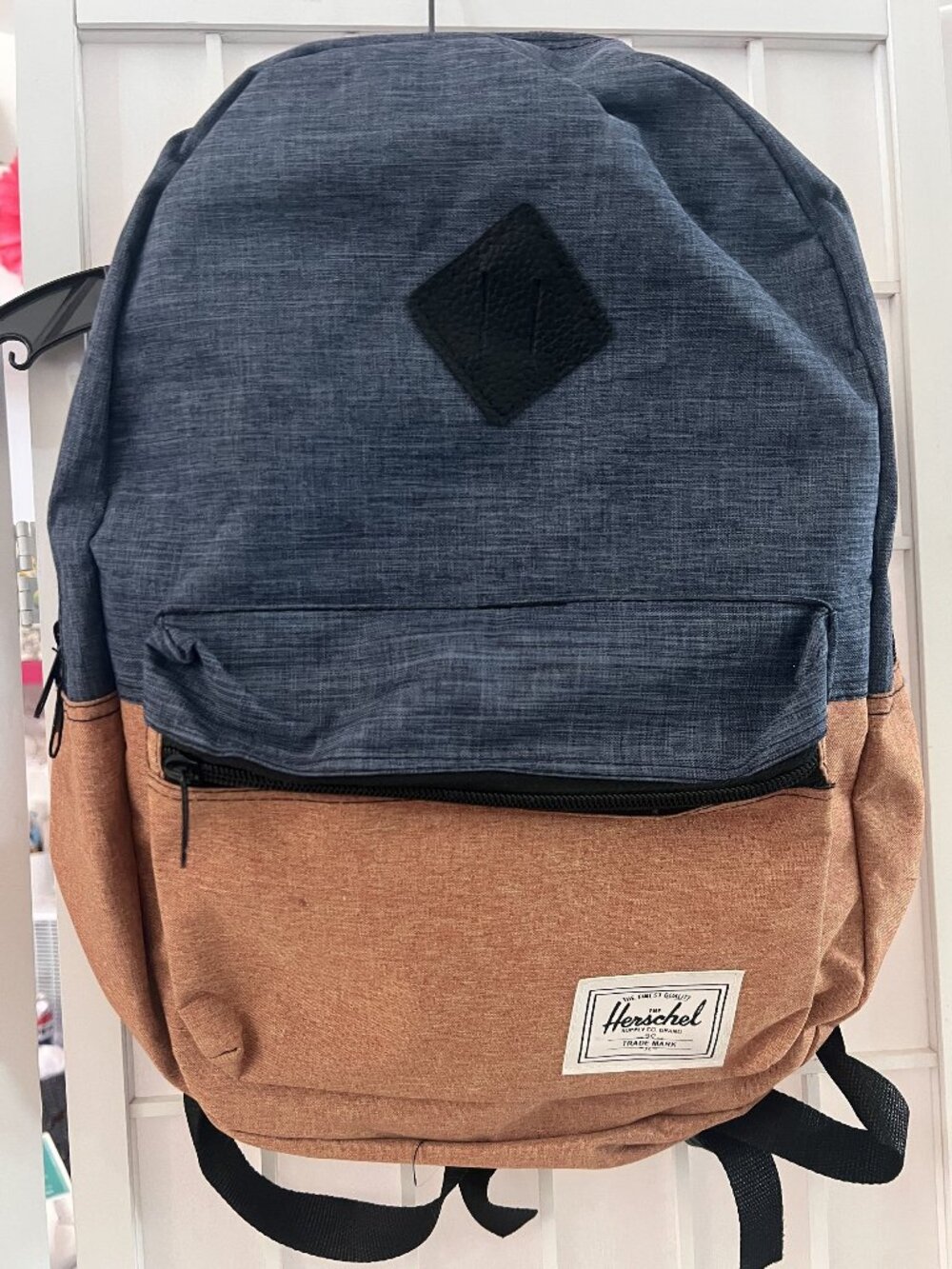 Herschel Colorblock Blue Tan 16in Backpack College Travel Bag School